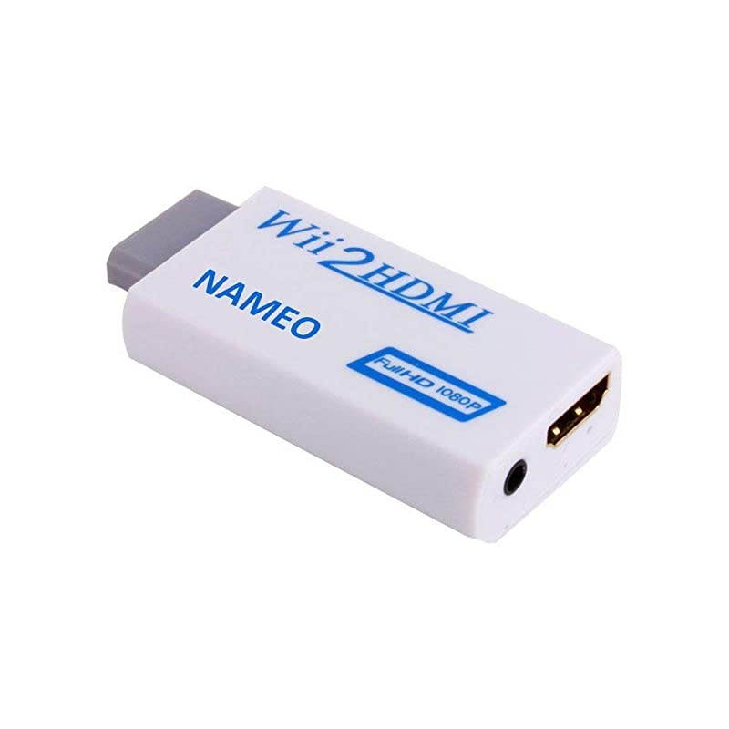 Wii to HDMI Adapter Converter Wii2HDMI Support 1080P 720P 35mm Audio Video Output Supports All Wii Display Modes WhiteBlue