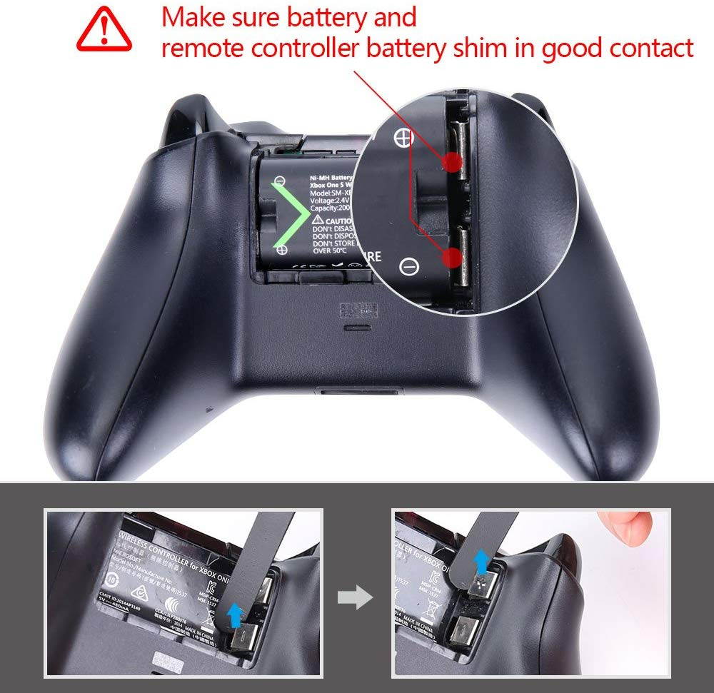 Smatree Xbox One Battery Pack 2 x 2000mAh Rechargeable Battery Compatible for Xbox One / Xbox One S / Xbox One X / Xbox One Elite Wireless Controller