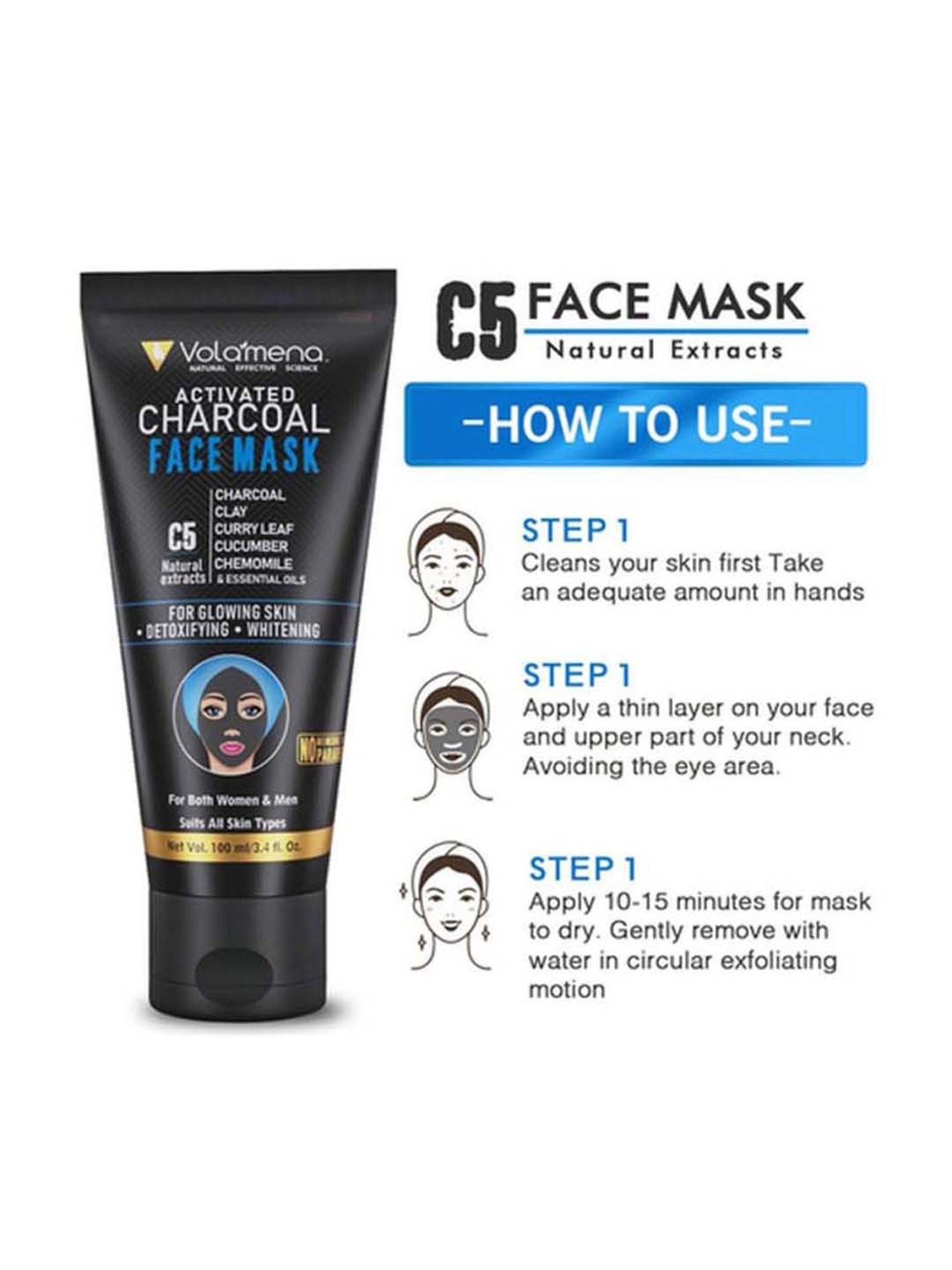 Volamena Activated C5 Face Mask - 100 ml