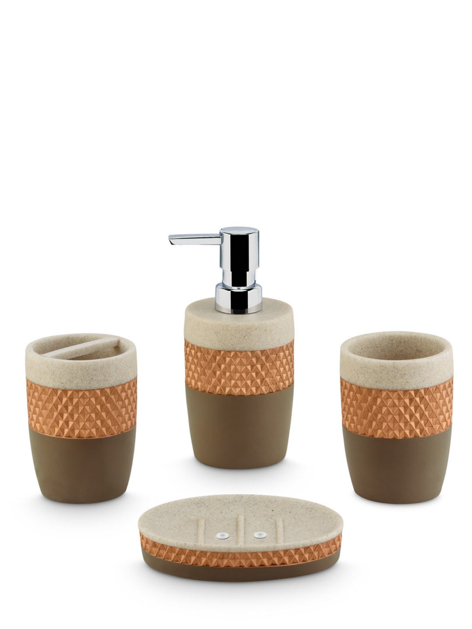 Freelance Orange Polyresin Set of 4 Bathroom Accessories