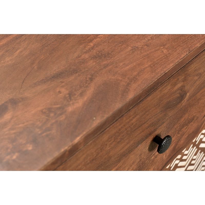 75" Olga Retro TV Console with Drawers Natural - Timbergirl