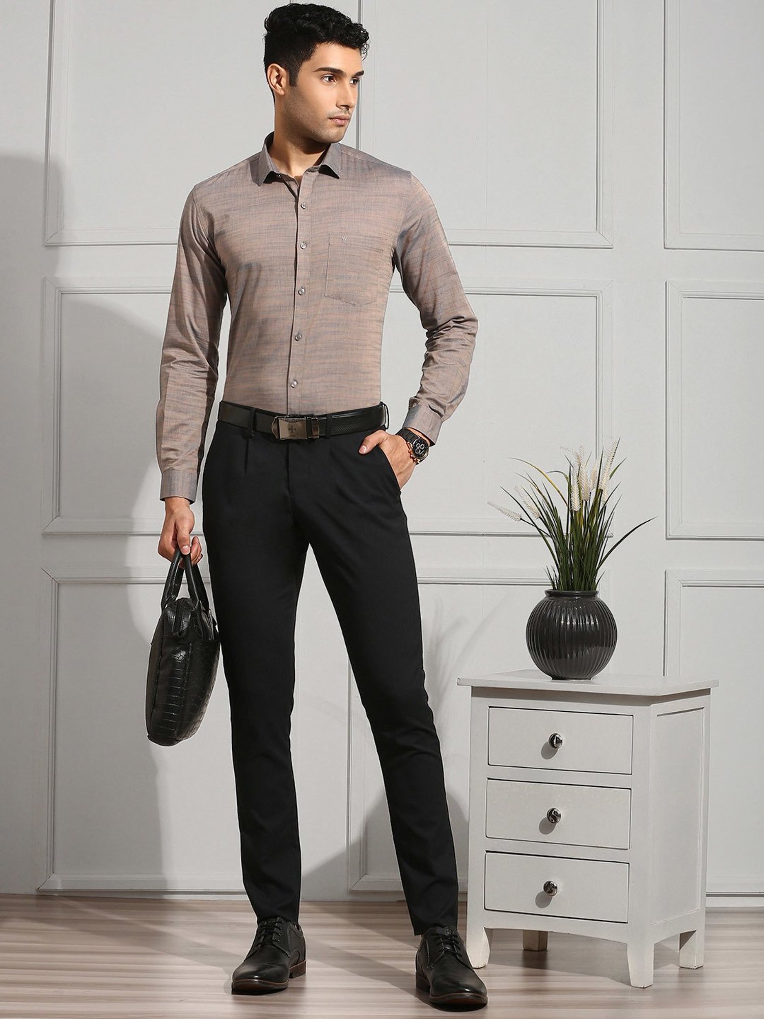 Ramraj Multicolor Regular Fit Textured Cotton Shirt