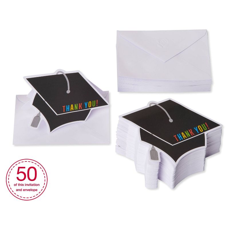 50ct Graduation Cap Thank You Cards