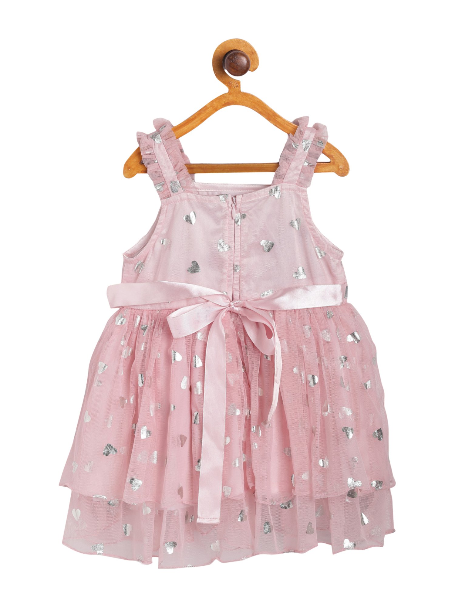 612 League Kids Pink Cotton Printed Casual Dress