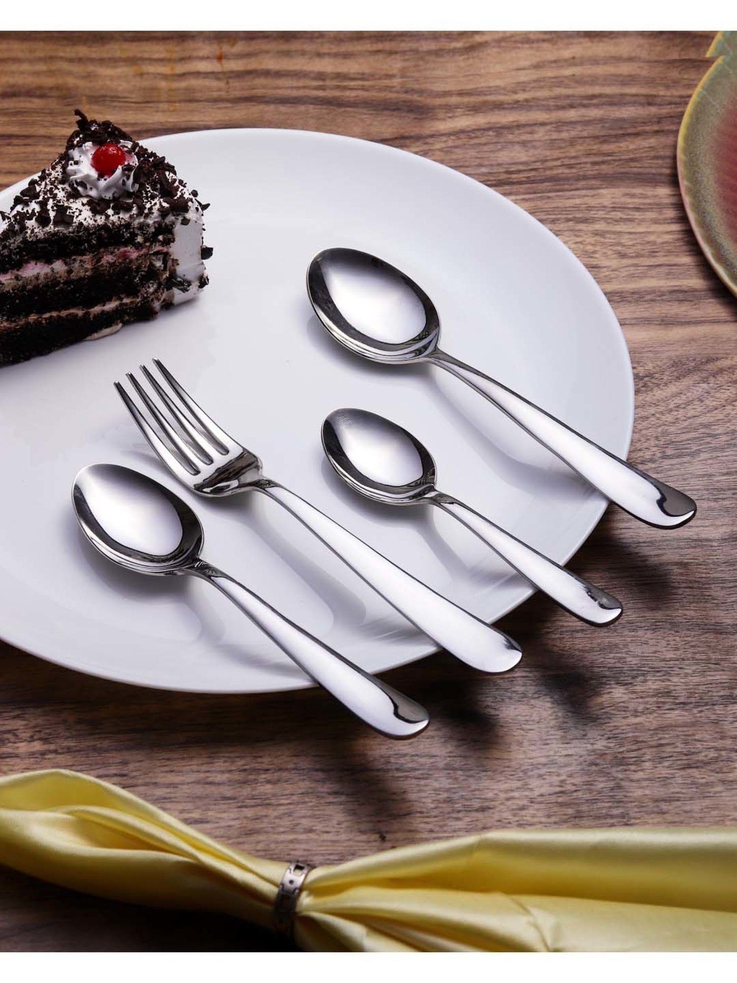 FnS Verona Silver Stainless Steel Cutlery - Set of 24