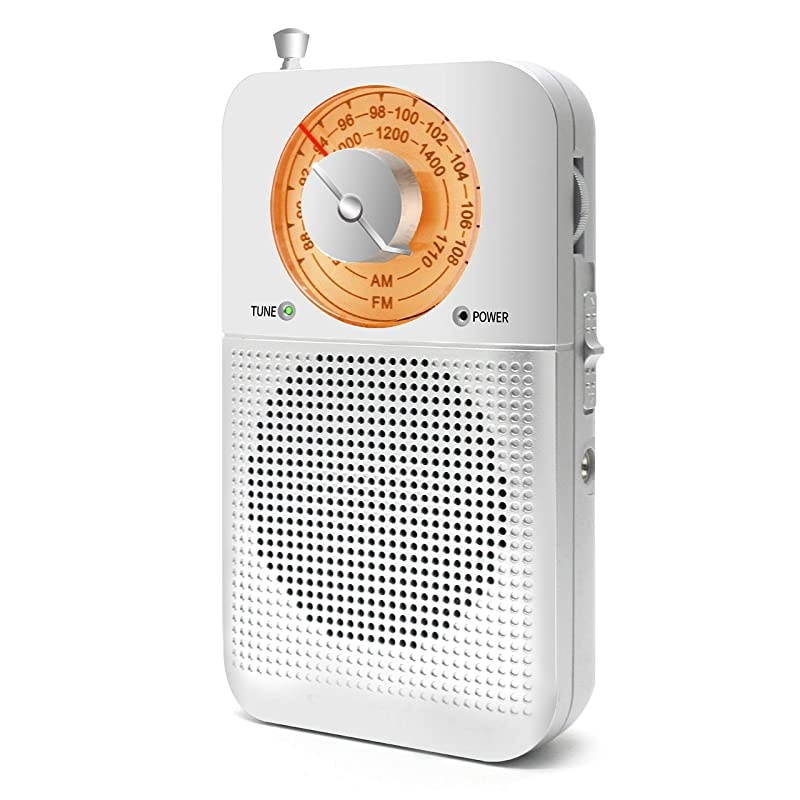 Retro AMFM Radio Portable with Headphone Jack Best Reception Battery Operated Personal Transistor by 2 AA Battery for WalkingJoggingand Travelling