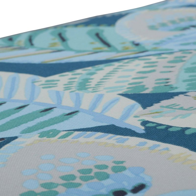 2pc Outdoor/Indoor Rounded Chair Pad Set Mainstay Pacific Blue - Pillow Perfect