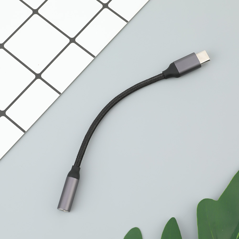 Nylon USB-C Type C to 3.5mm Aux Audio Jack Active DAC Headphone Adapter Cable,Headphone Audio Adapter