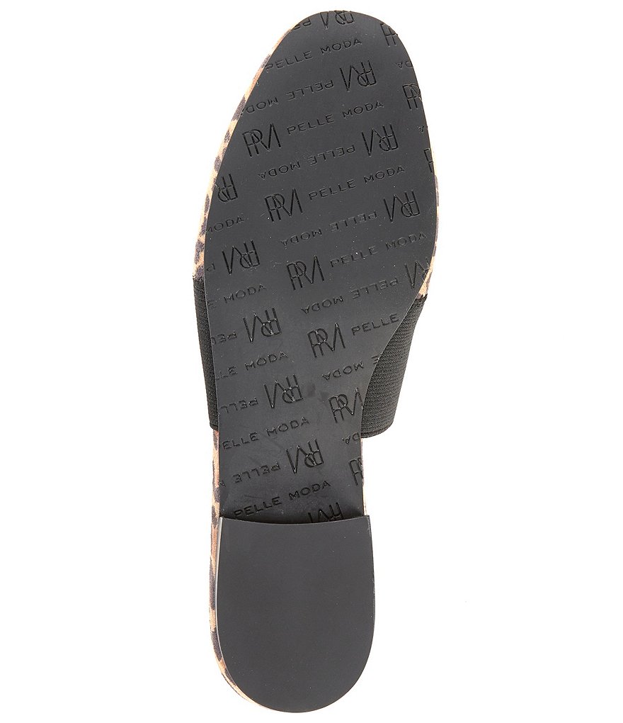 Pelle Moda Lois Leopard Print Suede Mules
