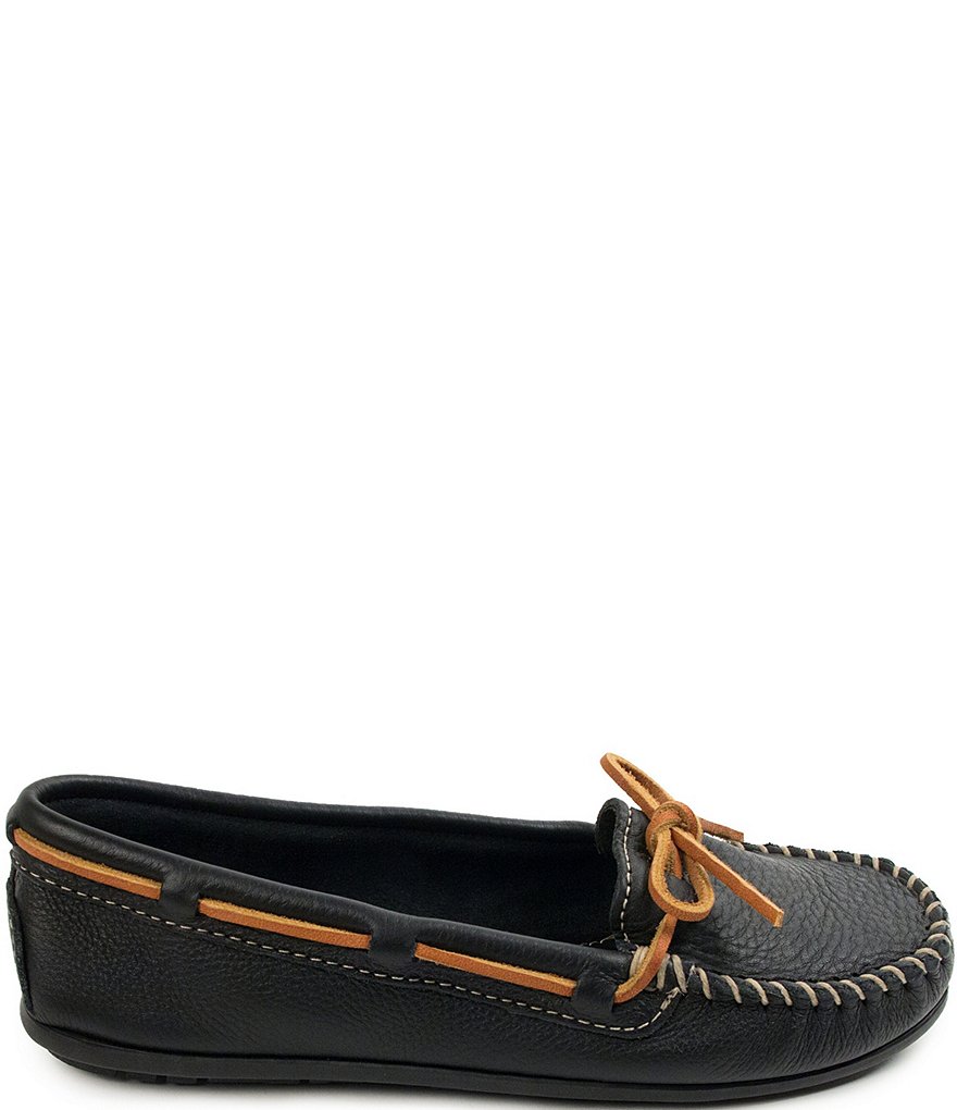 Minnetonka Boat Textured Leather Moccasins