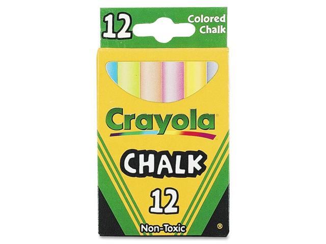Crayola 51-0816 Chalk, Assorted Colors, 12 Sticks/Box
