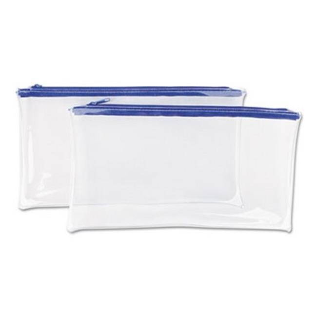 Zippered Wallets/Cases, 11 x 6, Clear/Blue, 2/Pack 69025
