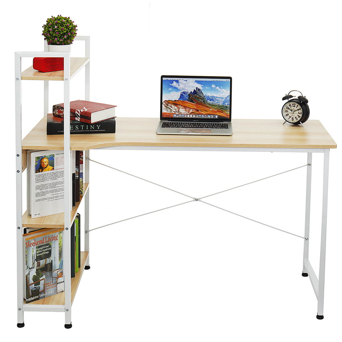 4FT Computer Desk PC Laptop Corner Gaming Table Study Workstation Sai Fir Color