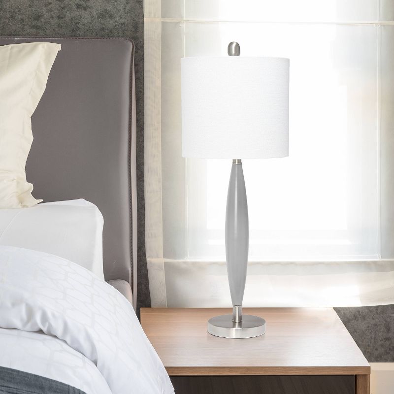 Stylus Table Lamp with Fabric Shade Gray - Lalia Home