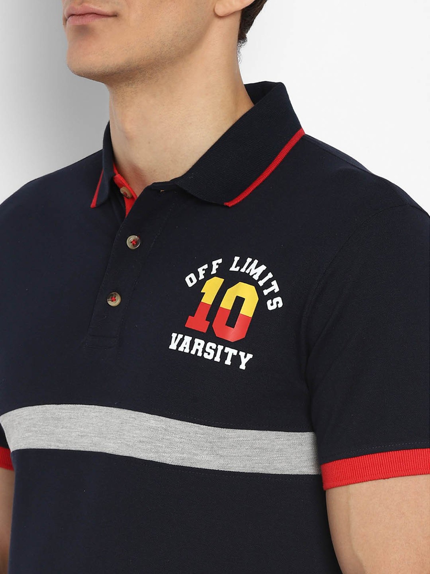 OFF LIMITS Navy Short Sleeves Polo T-Shirt