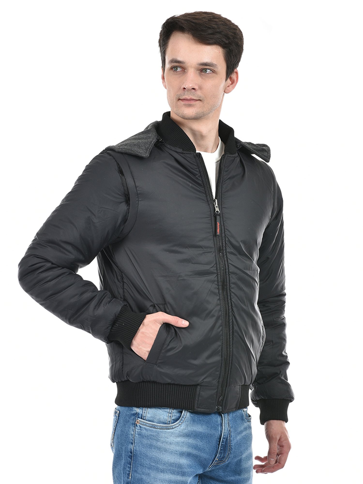 Lawman Pg3 Black Regular Fit Reversible Jacket