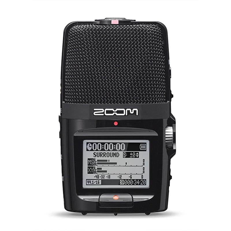 H2n Stereo/Surround-Sound Portable Recorder, 5 Built-In Microphones, X/Y, Mid-Side, Surround Sound, Ambisonics Mode, Records to SD Card, For Recording Music, Audio for Video, and Interviews