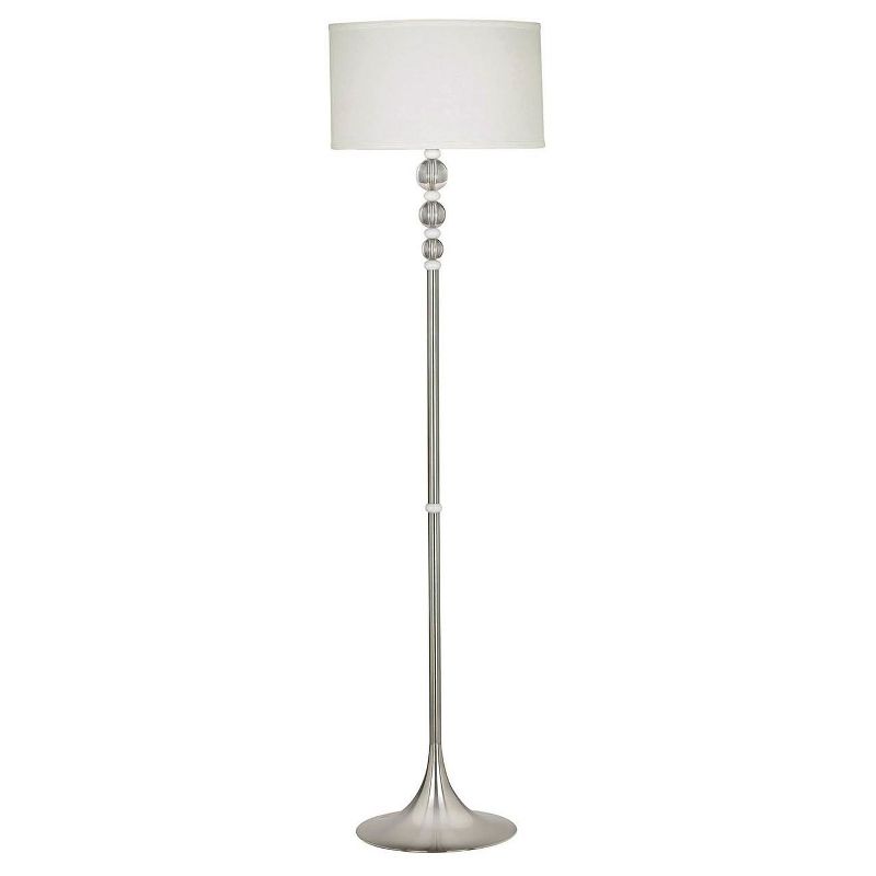 3-way Luella Floor Lamp Brushed Steel/White/Acrylic - Kenroy Home