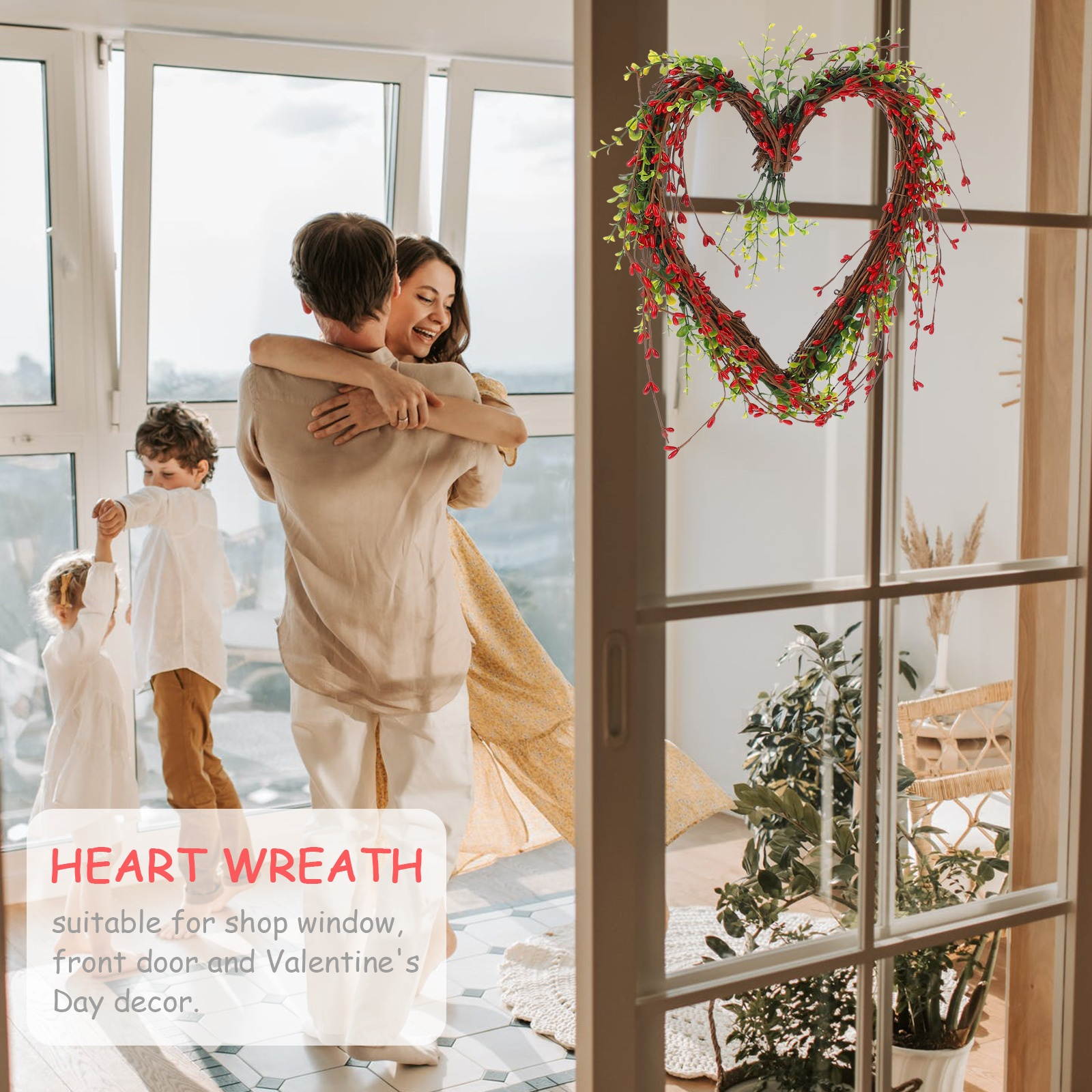 1Pc Berry Wreath Lovely Chic Wedding Party Wreath Hanging Ornament Wall Decoration