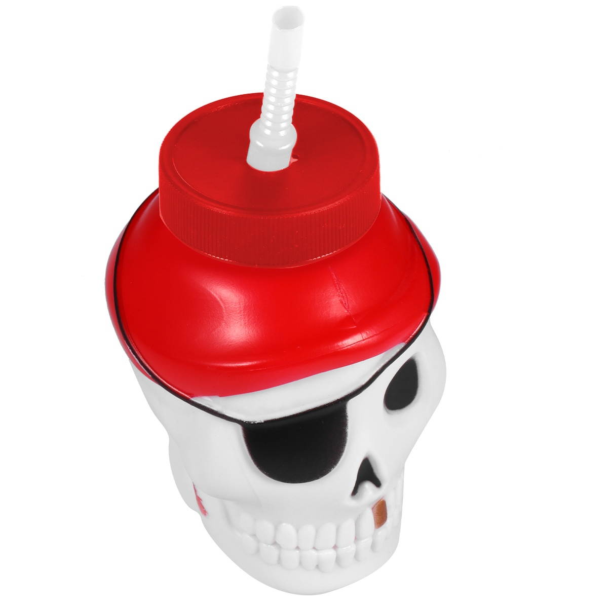1 Pc Halloween Plastic Straw Cup Creative Skull Design Water Cup