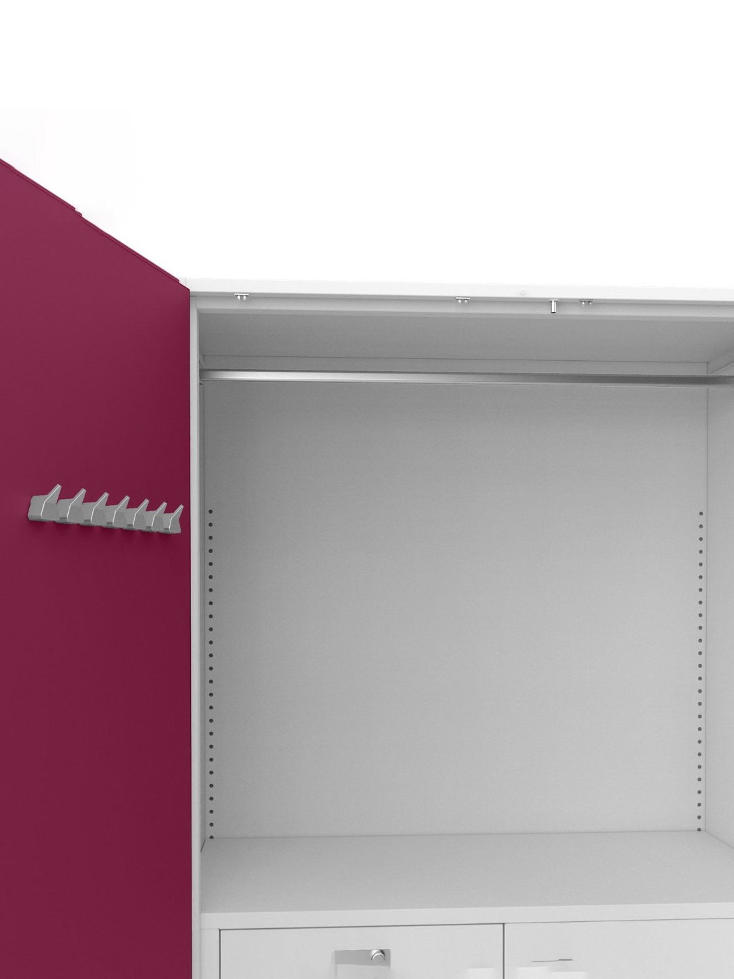 Godrej Interio Auraline  Men Premium 2-Door Almirah, Berry (1-Year Warranty, 1 Locker, 2 Drawers)