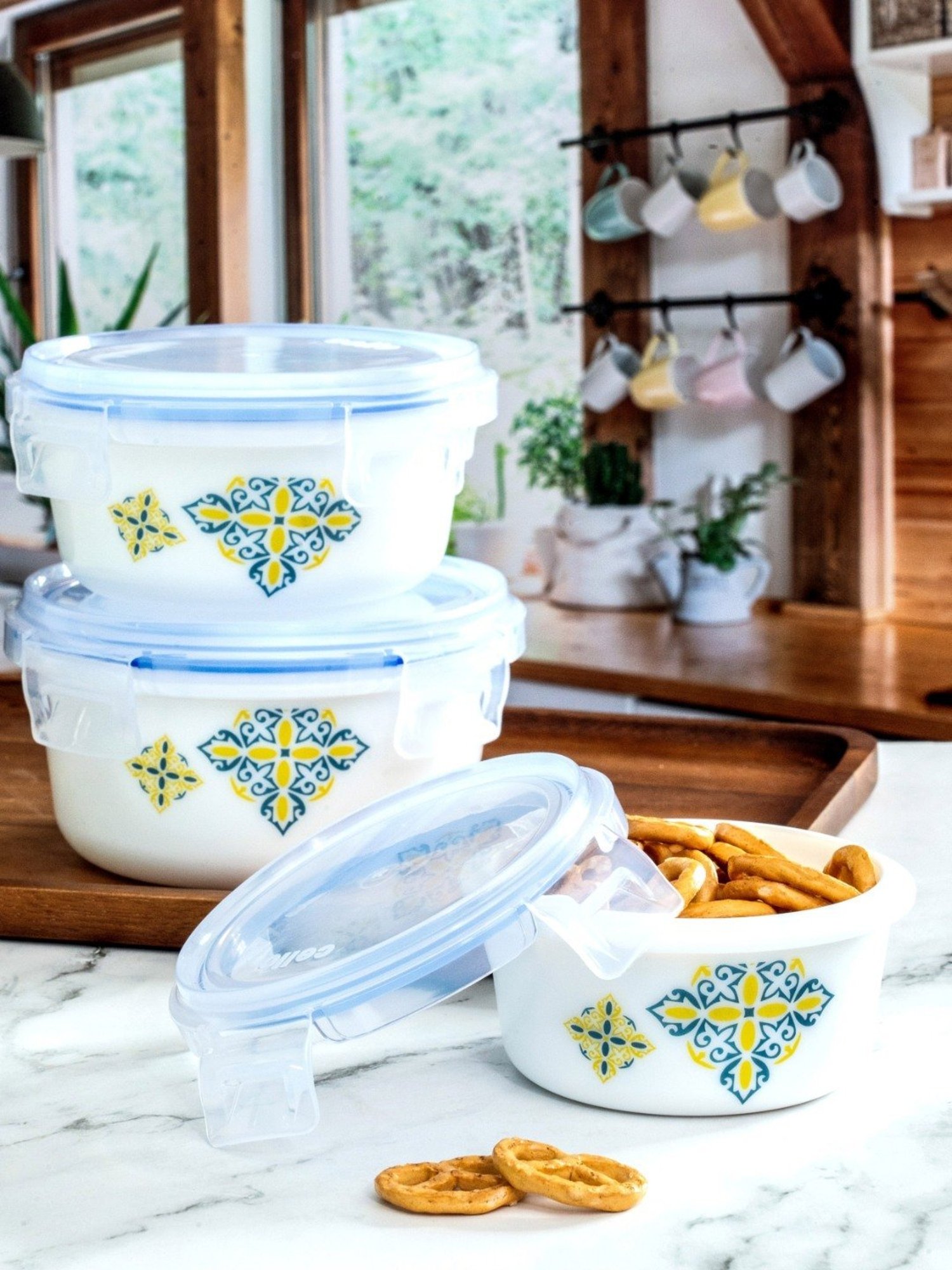 Cello White Opalware Storage Container - Set of 3