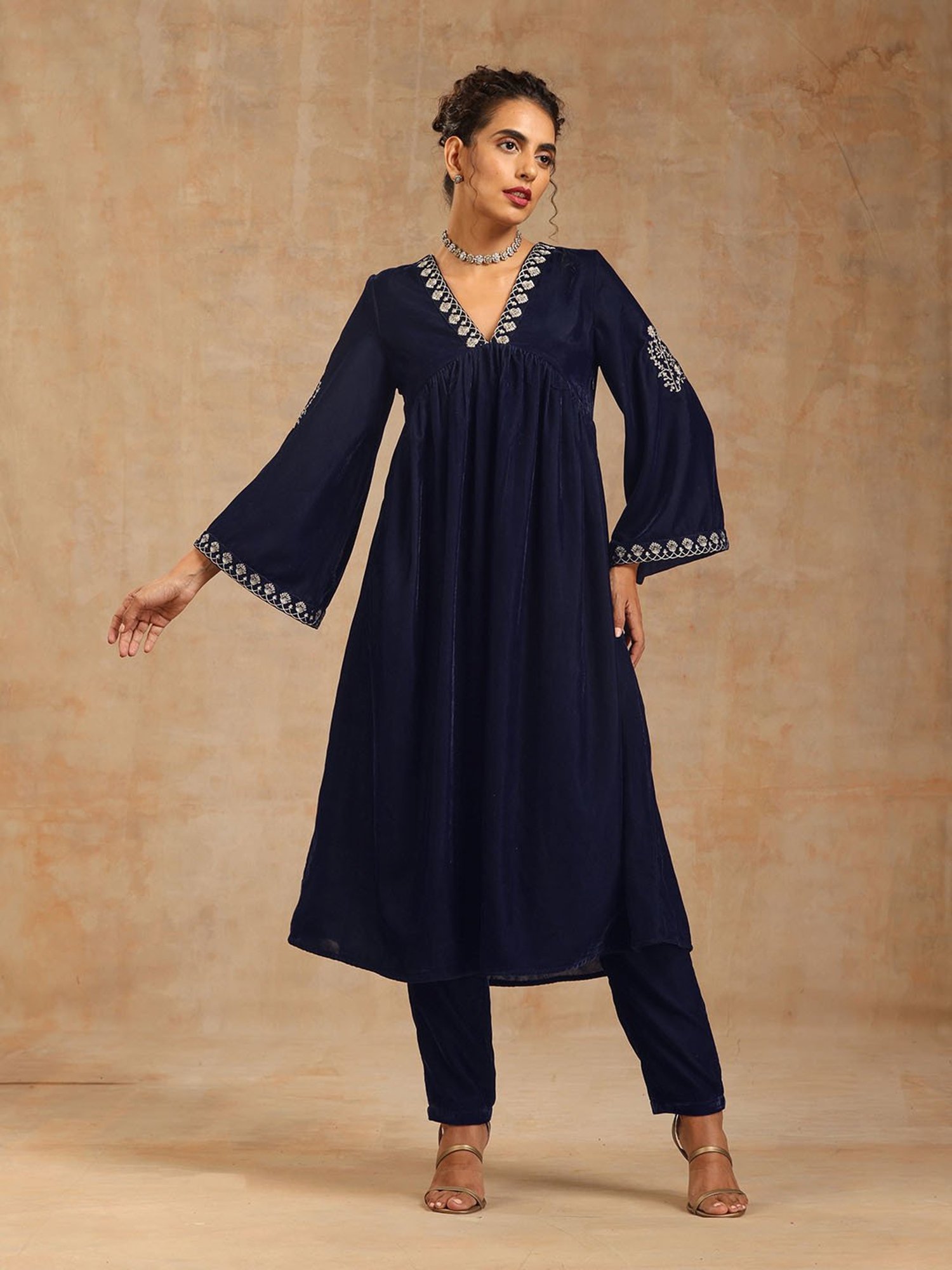 true Browns Midnight Blue Velvet Pants