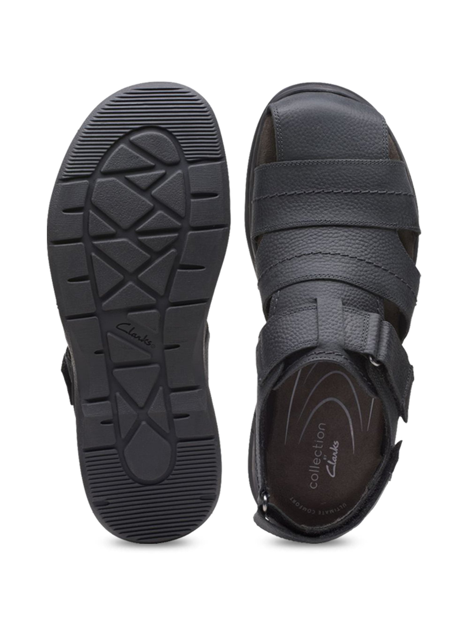 Clarks Men's Hapsford Cove Black Fisherman Sandals
