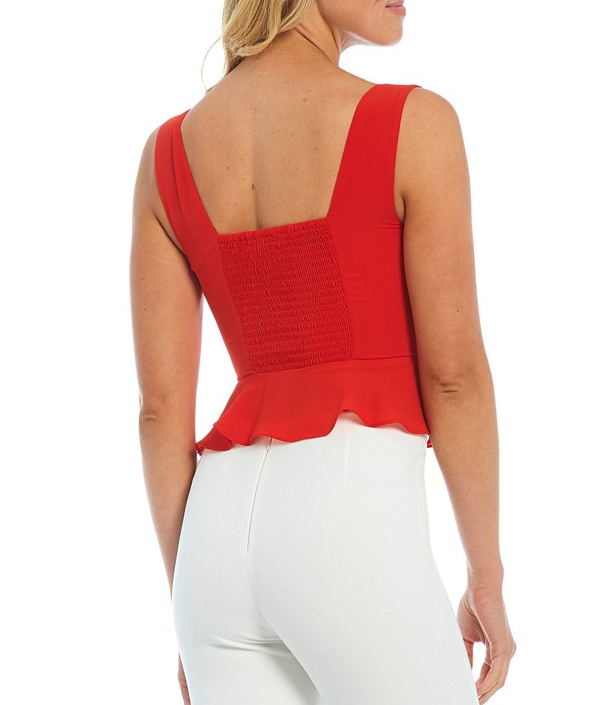 BB Dakota by Steve Madden Up to Here Puff Elbow Sleeve Mock Neck Smocked Top