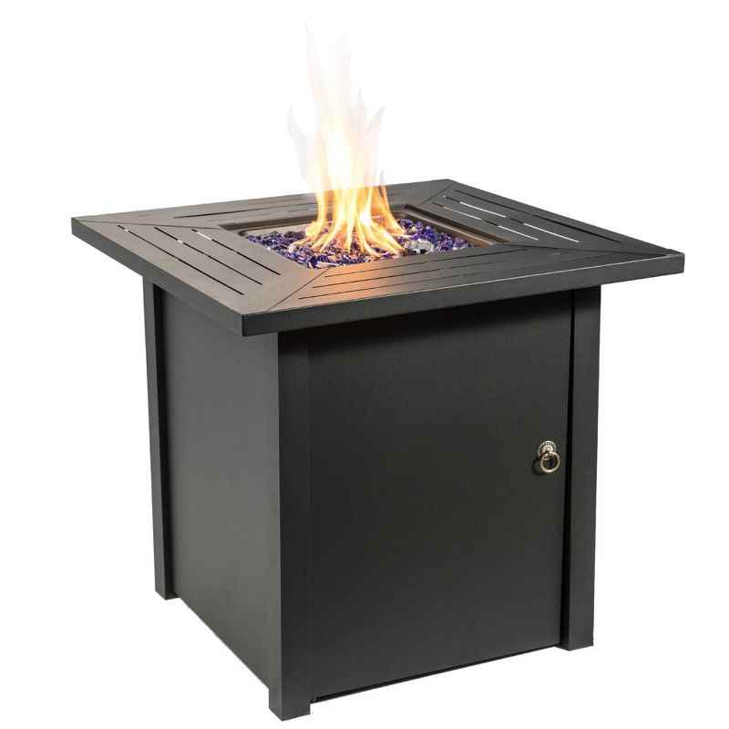30" Square Steel Propane Gas Fire Pit - Peaktop