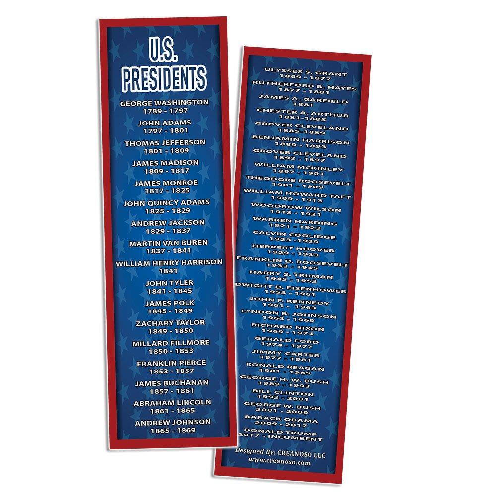 Patriotic Bookmarks Note Cards (60-Pack) - States and Capitals - US Presidents Updated - Proud to be an American - Pledge of Allegiance - Constitution Amendments - Page Markers 4th of July Gifts