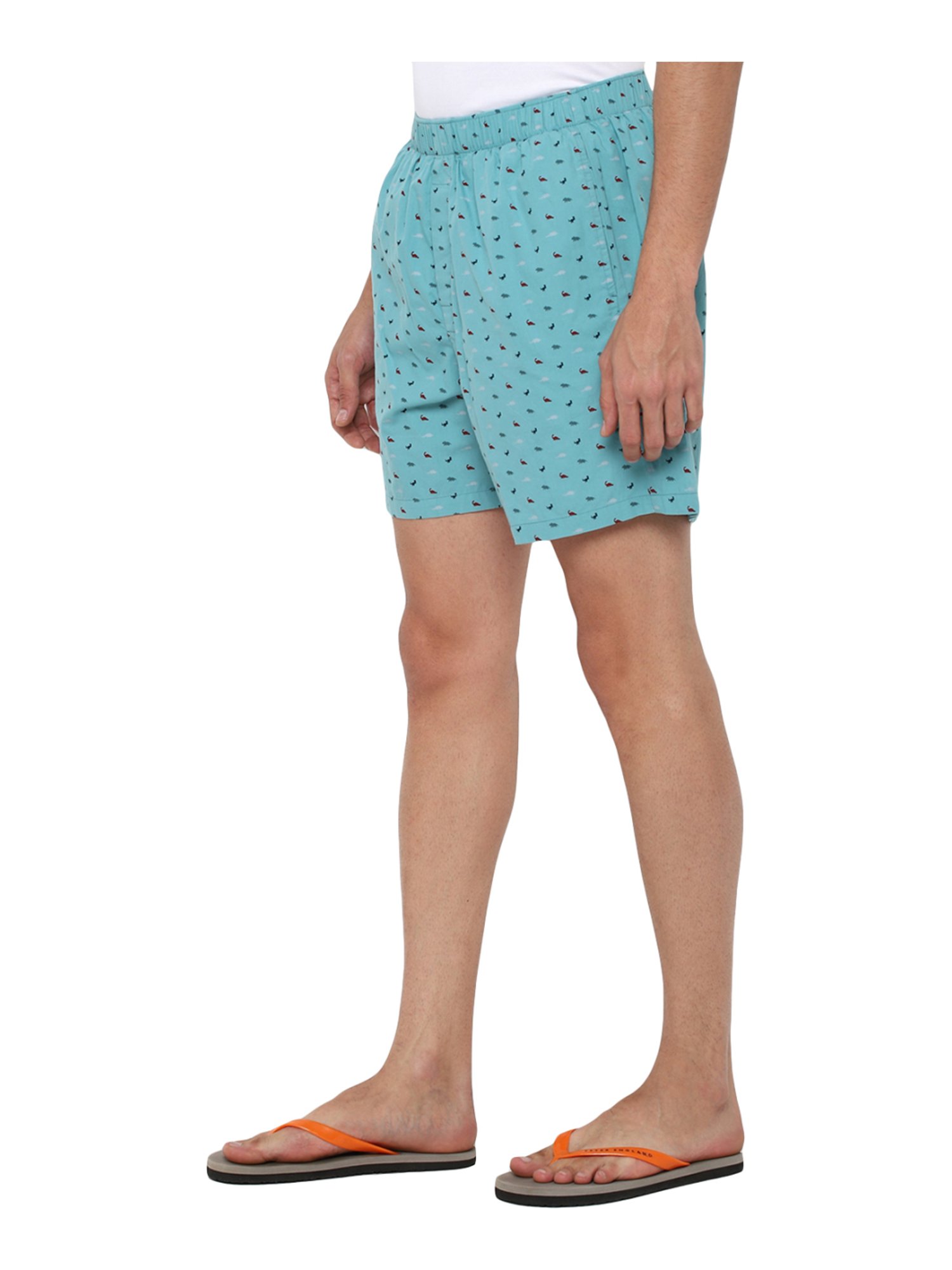 Forever 21 Blue Cotton Regular Fit Printed Shorts