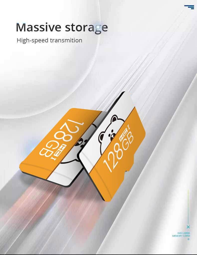 ACHICOO Cartoon Micro SD Card Memory Card Flash Memory Microsd for Smartphone 128G