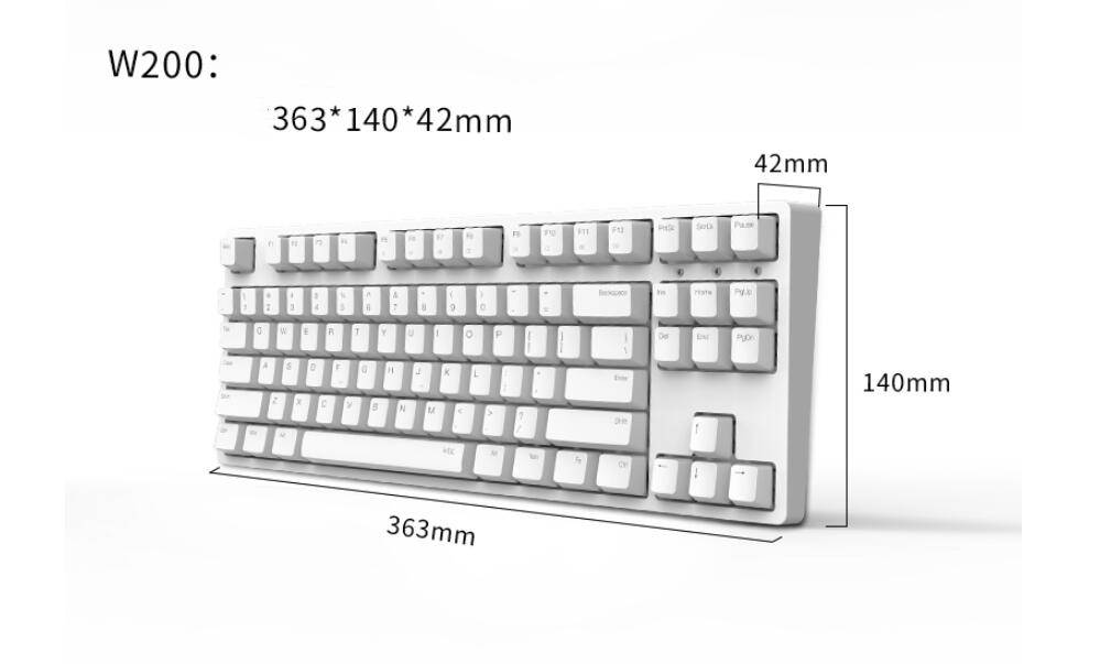 iKBC Typeman W200  2.4Ghz Wireless 87 keys PBT Keycaps Mechanical Gaming Keybaord-Cherry MX Blue( Black)