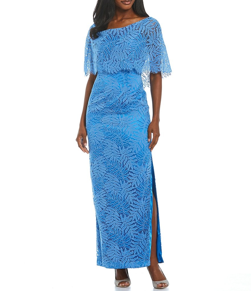 JS Collections Katherine Illusion Lace Pop Over Gown