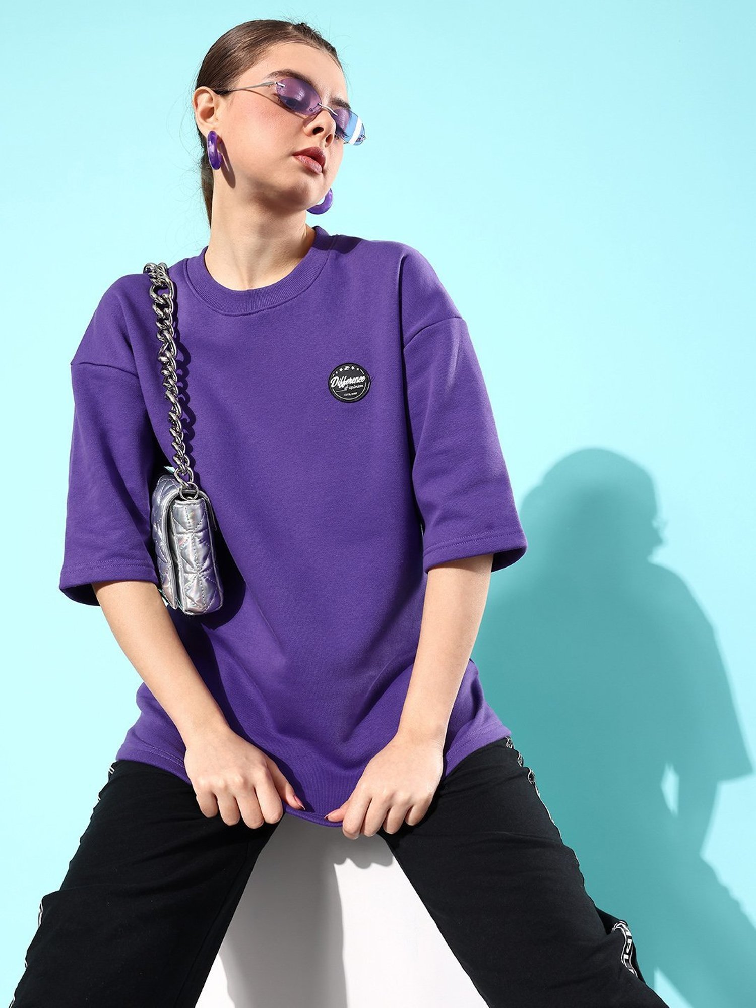 Difference of Opinion Violet Fleece Oversized Sweatshirt