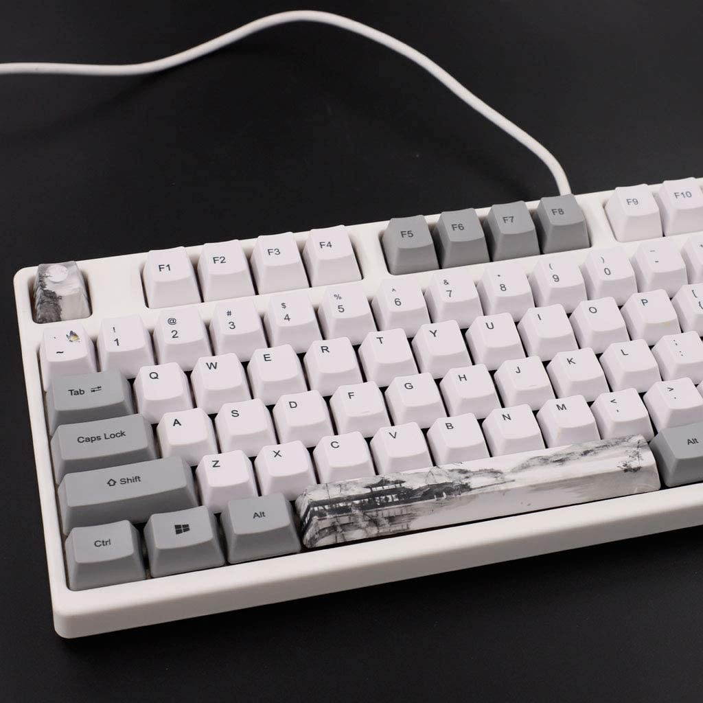 ABBY -J 113 Key Ink Landscape Keycap OEM PBT 5-Surfaces Dye Mechanical Keyboard Custom Keycaps Mechanical Keyboard