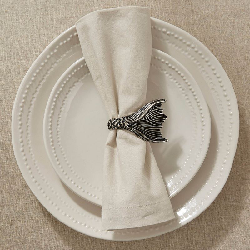Split P Mermaid Napkin Ring Set - Silver