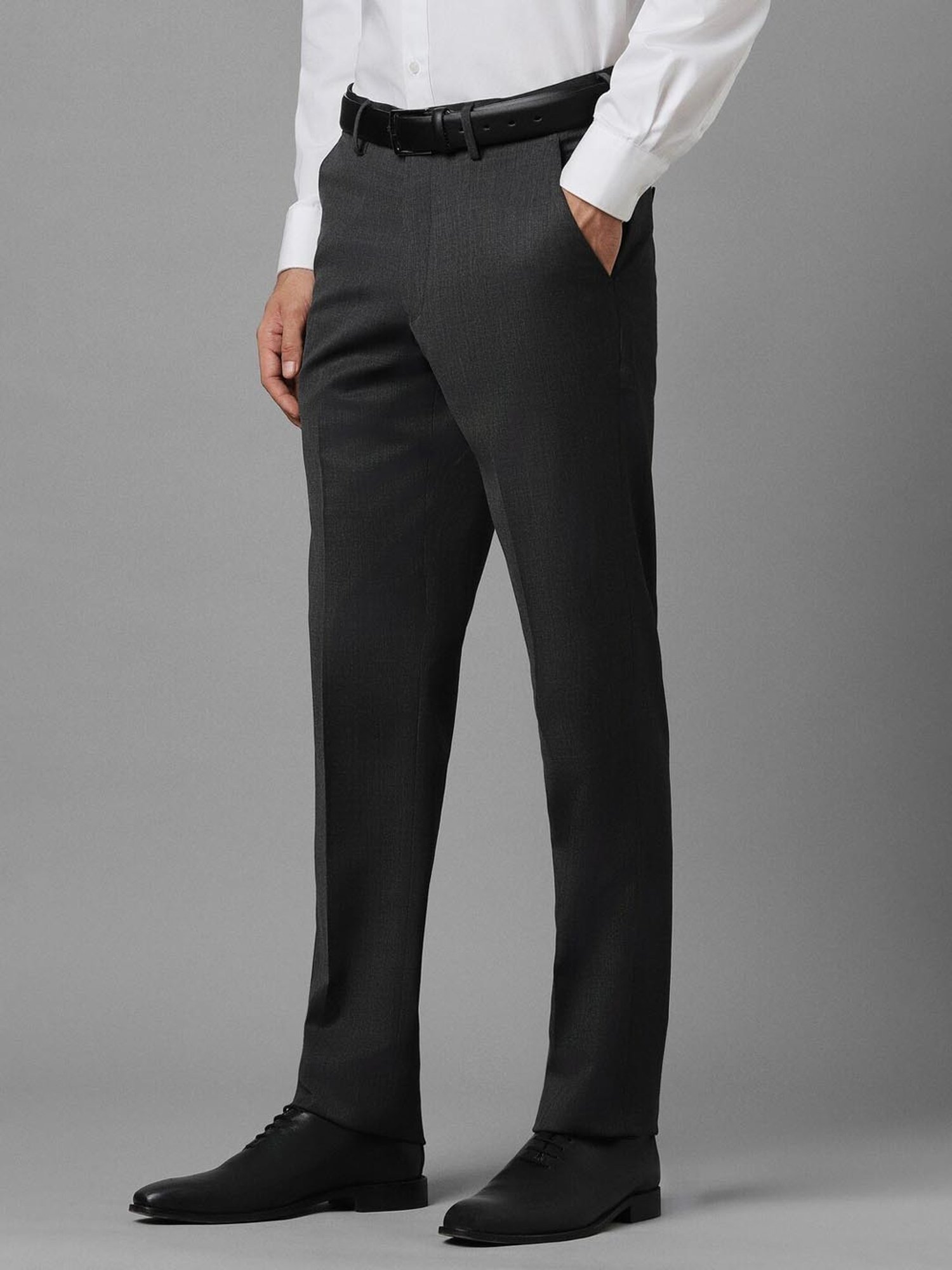 Luxure By Louis Philippe Grey Slim Fit Trousers
