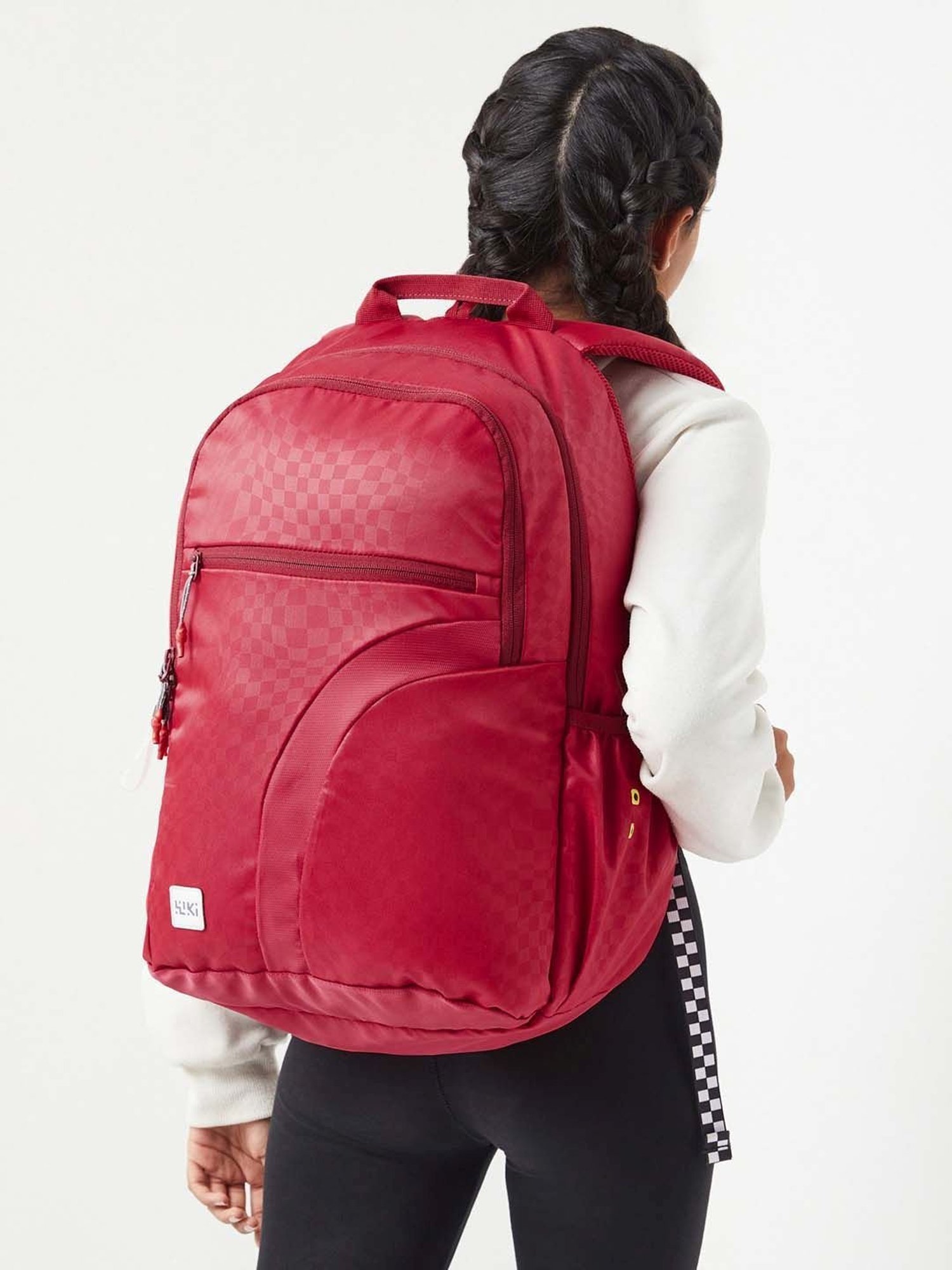 Wiki Back to School 3 Red Polyester Printed Backpack - 34 Ltrs