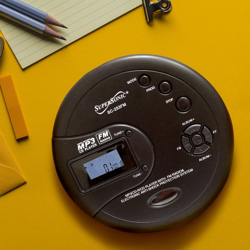 Supersonic Personal MP3/CD Player with FM Radio