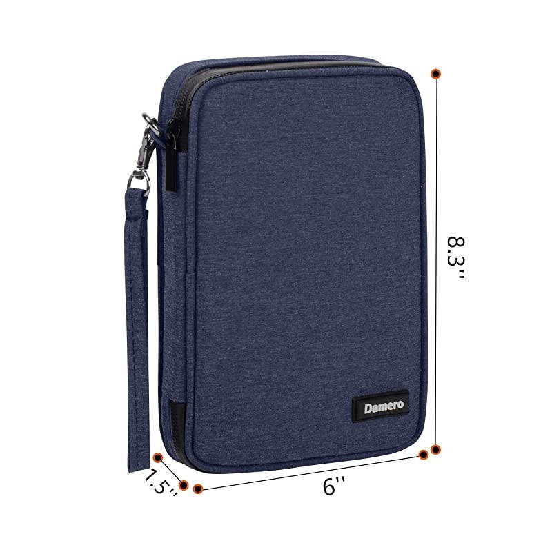 USB Flash Drive Bag for SD Cards, Power Banks, Memory Cards/Waterproof External Hard Drive Case (Large, Dark Blue)