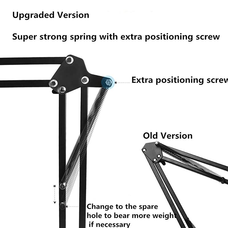 Microphone Arm Stand for Blue Yeti Snowball Ice Suspension Boom Scissor with Mic Filter, Mic Clip,Shock Mount, Adjustable Mic Boom Scissor Arm Stands,Radio Broadcasting and Recording