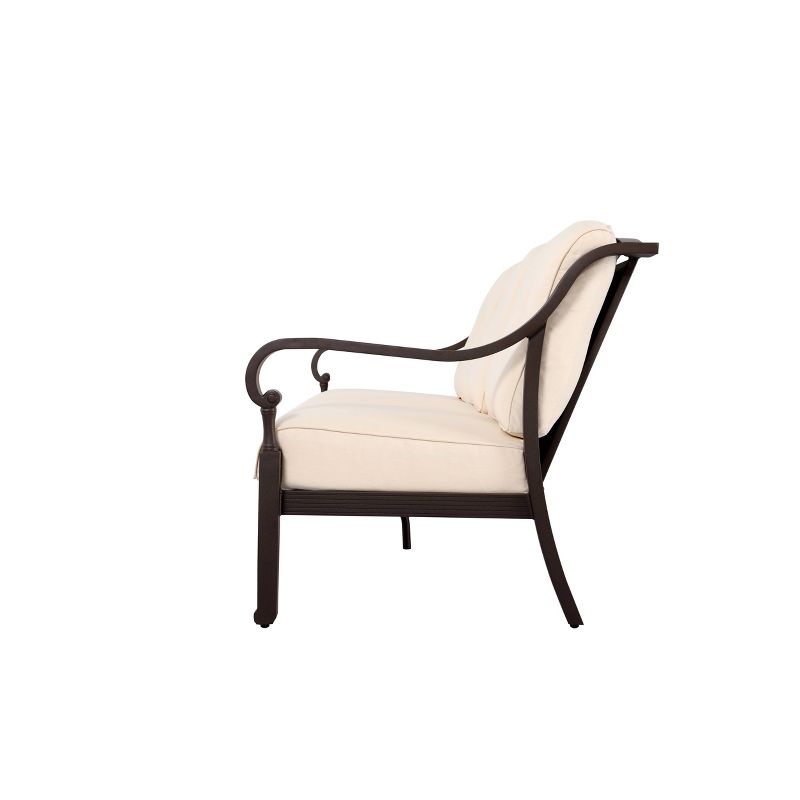 4pc Outdoor Aluminum Fire Pit Sofa Set Brown - Nuu Garden