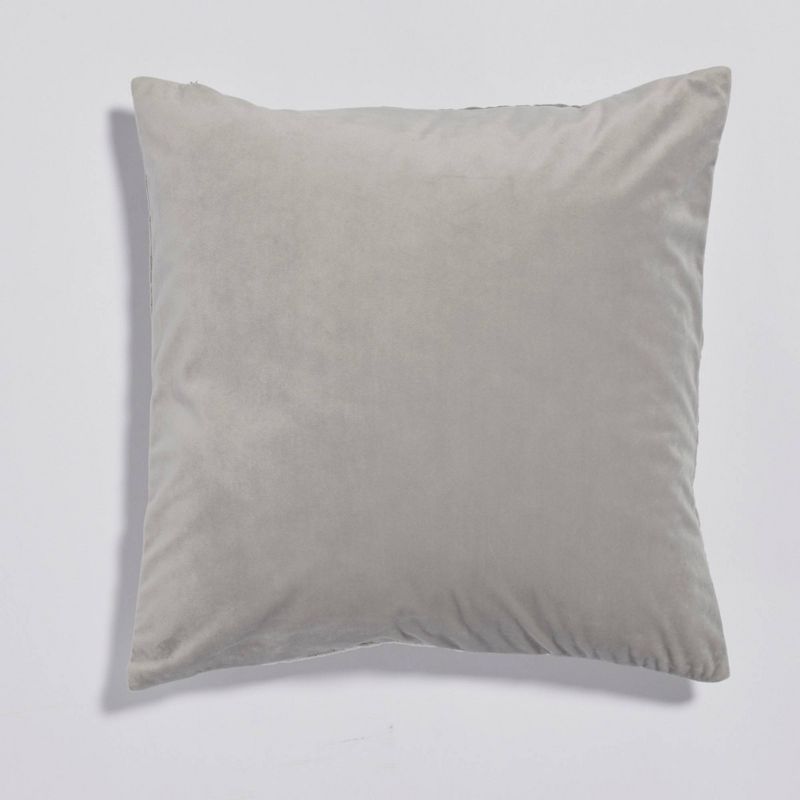 20"x20" Diamond Quilt Plush Reversible Throw Pillow Gray - Sure Fit