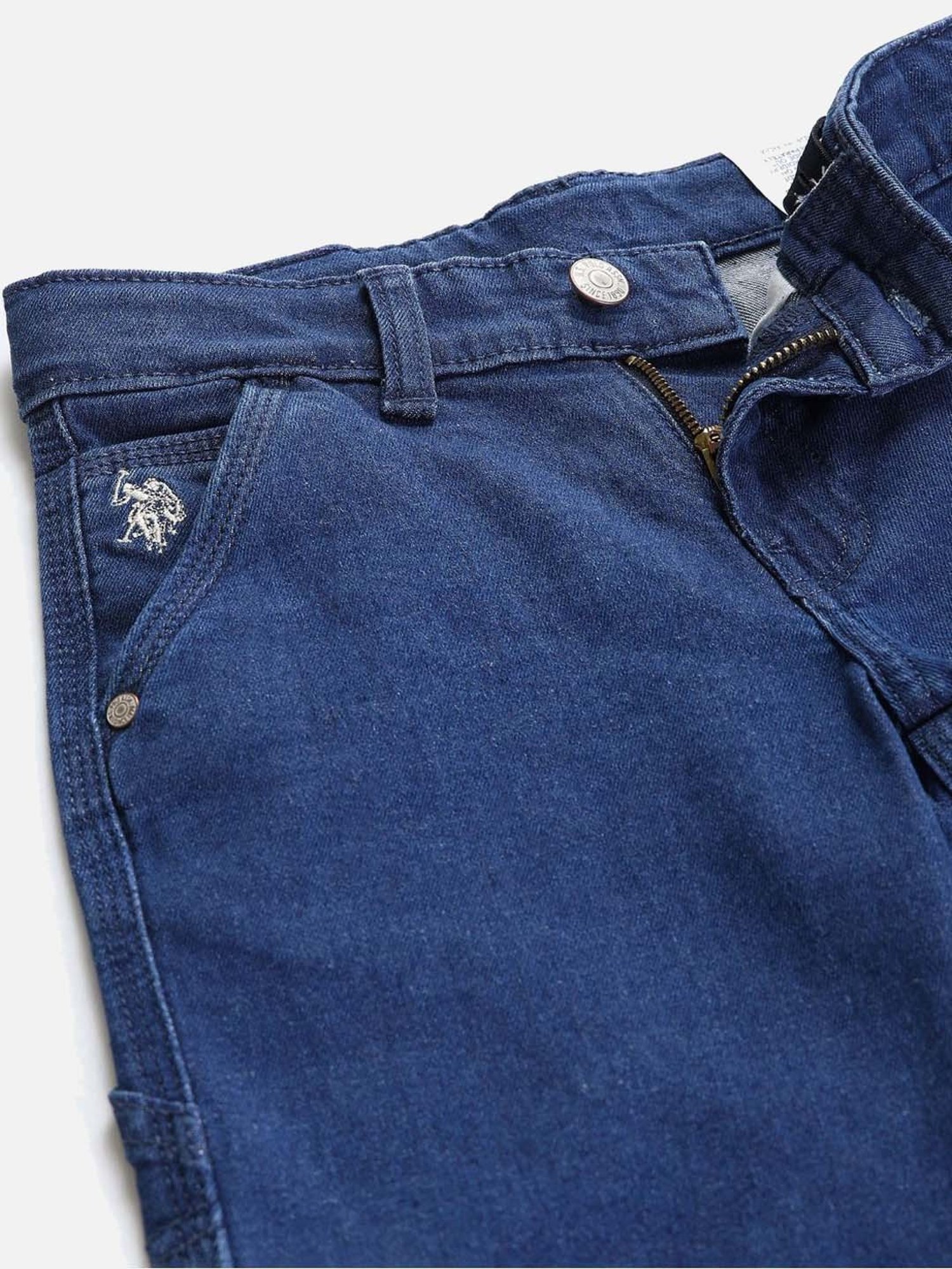 U.S. Polo Assn. Boys Blue Cotton Solid Jeans