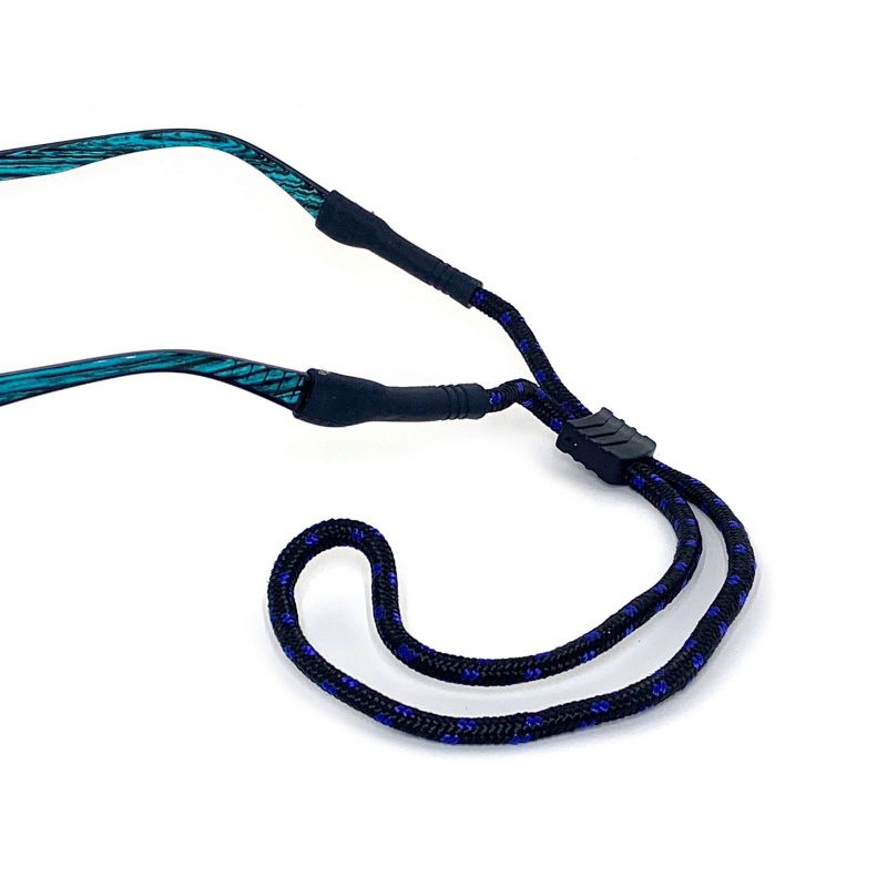 ICU Eyewear Black and Blue Active Eyeglass Rope with Rubber Tips - 1ct