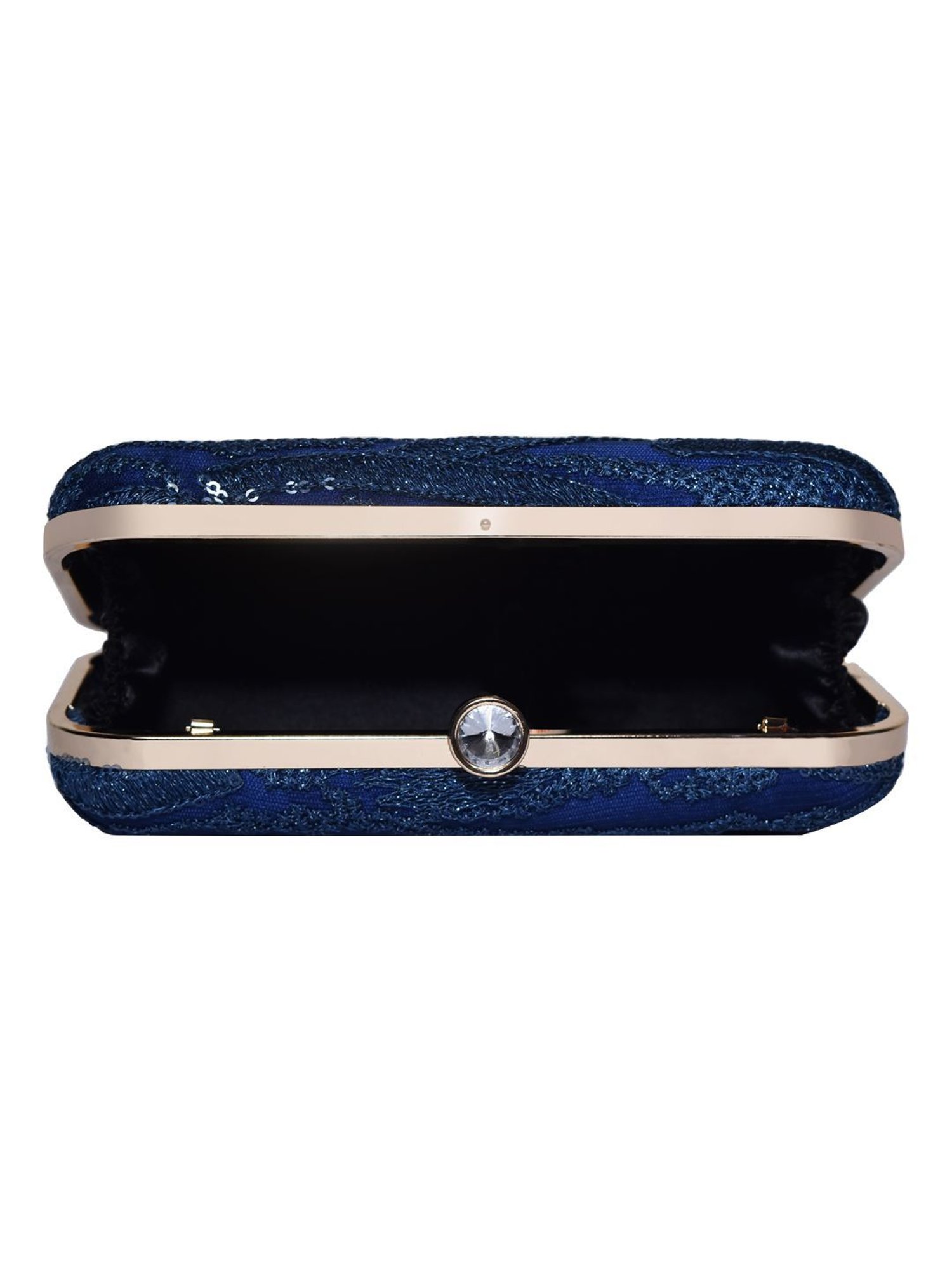 Horra Blue Embroidered Clutch