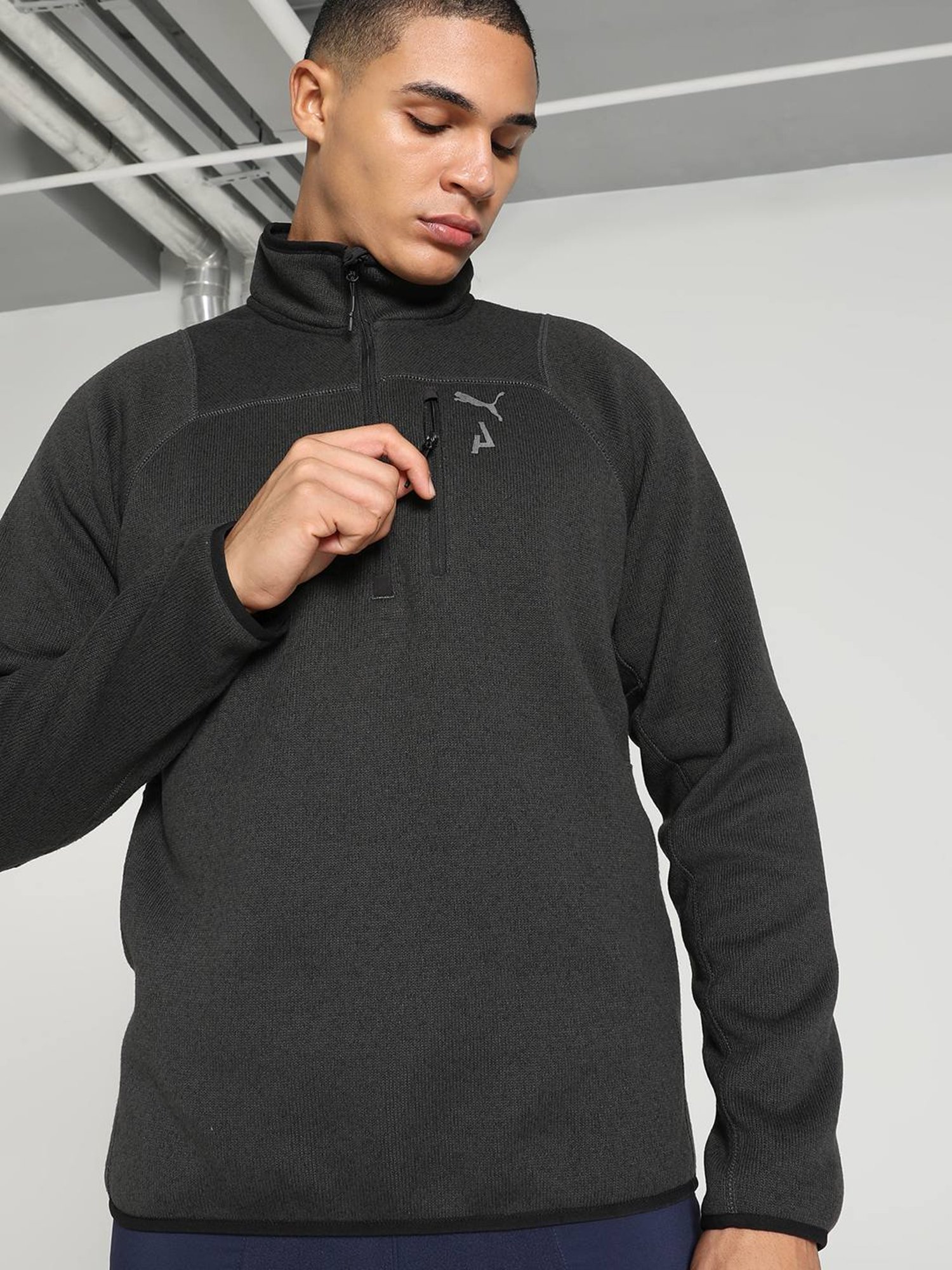 Puma Seasons Dark Grey Slim Fit Sweater