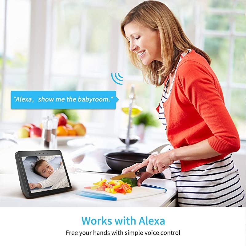 Security Camera WiFi IP Home CameraR2C 1080P HD Baby Monitor Wireless Pet Camera with AI Human Sound Detection Free Cloud 2Way AudioWorks with Alexa PanTilt Night Vision Black